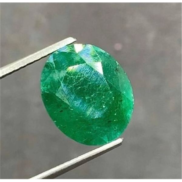 One loose collector's stone with the following:Natural Colombian Emerald Shape, faceting style: Oval