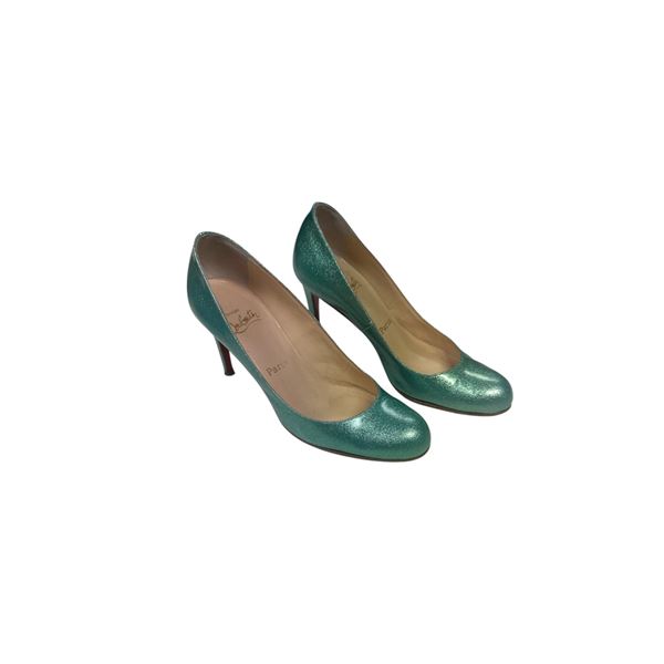 Christian Louboutin Green Glitter Heels Size 36.5