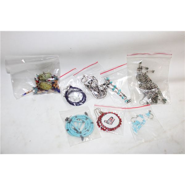 6 DIFFERENT HANDMADE PAIRS OF BEADED