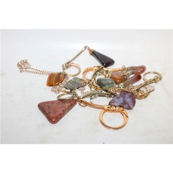 LOT OF ASSORTED STONEWARE JEWLRY AND KEYCHAINS