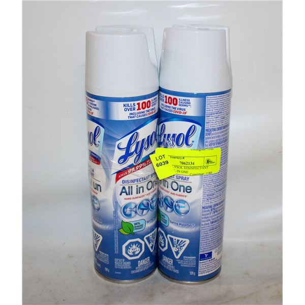 2 X 539G LYSOL DISINFECTANT SPRAY ALL IN ONE