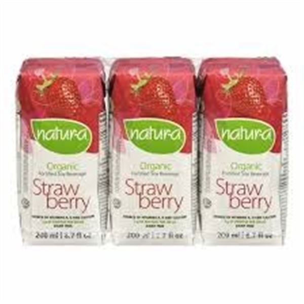 3 X 200ML NATURA STRAWBERRY SOY MILK