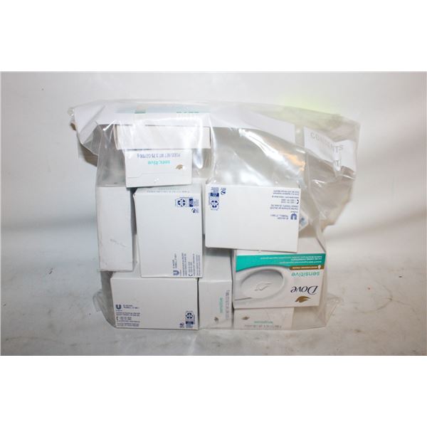 BAG WITH 15 DOVE SENSITIVE SKIN SOAP