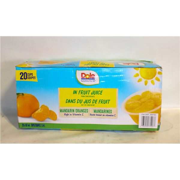 BOX OF 20 DOLE MANDARINES FRUIT CUPS