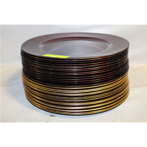 30 NON-GLASS 13" PLATE CHARGERS,