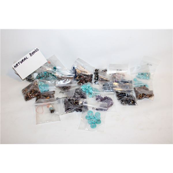 BAG OF NATURAL STONE BEADS