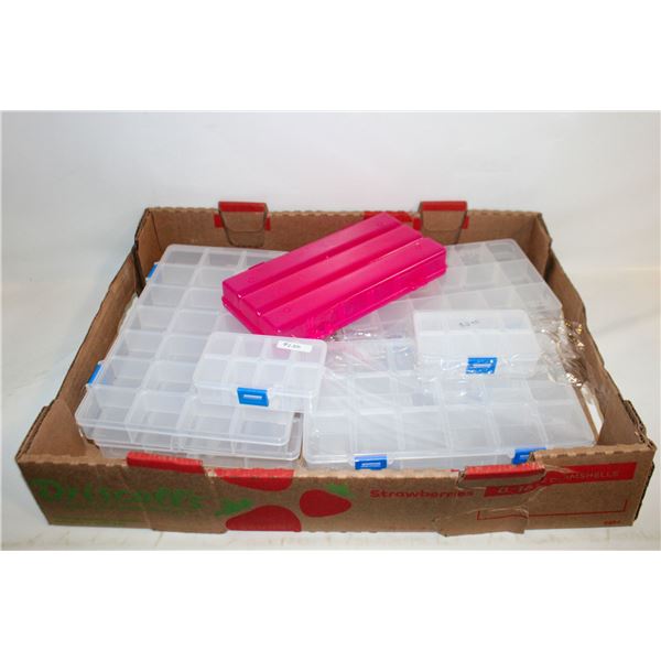 LOT OF 9 ACRYLIC STORAGE ORGANIZERS