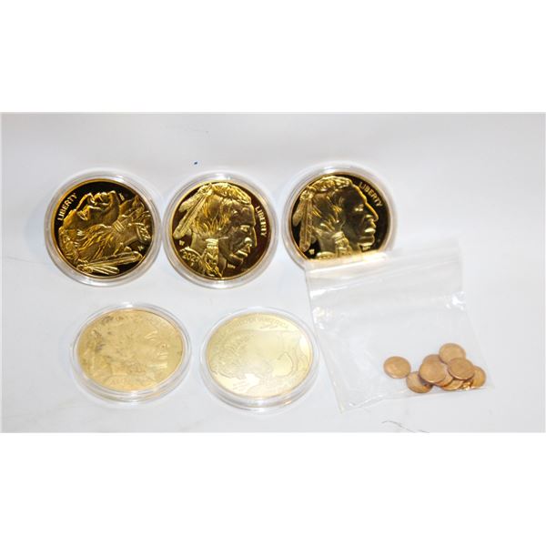 LOT OF GOLD PLATED COLLECTORS MEDALLIONS