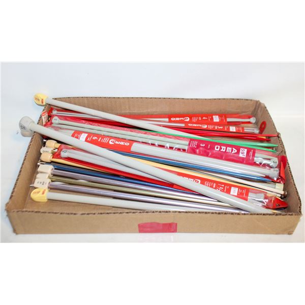 LARGE LOT OF KNITTING NEEDLES