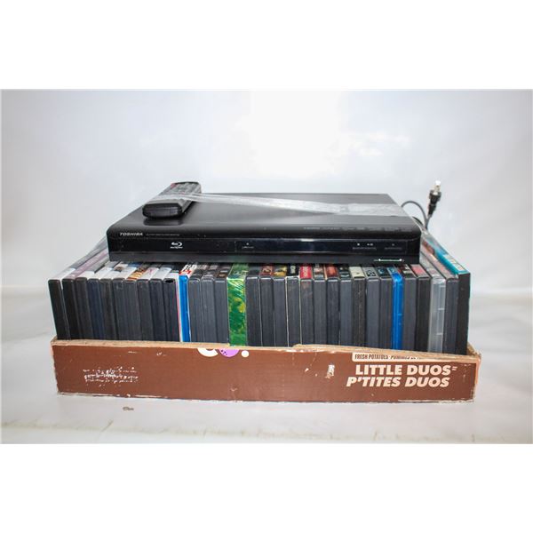 TOSHIBA DVID PLAYER & ASSORTED DVD'S