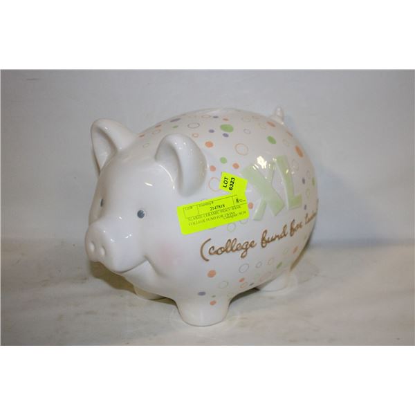XLARGE CERAMIC PIGGY BANK COLLEGE FUND FOR TWINS