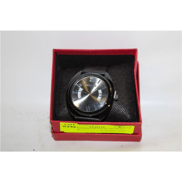 MENS STAINLESS STEEL QUARTZ WATCH