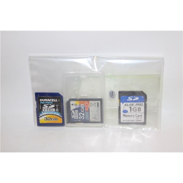 32 GB X 2 MEMORY CARDS & 1 GB