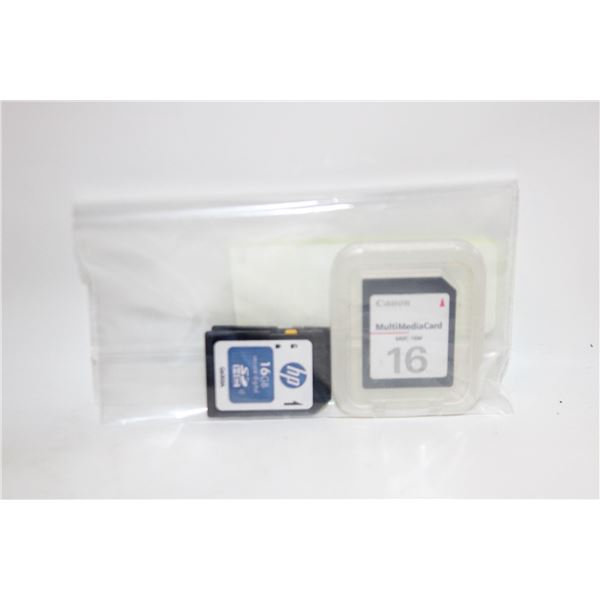 16 GB X 2 MEMORY CARDS & 16 MB