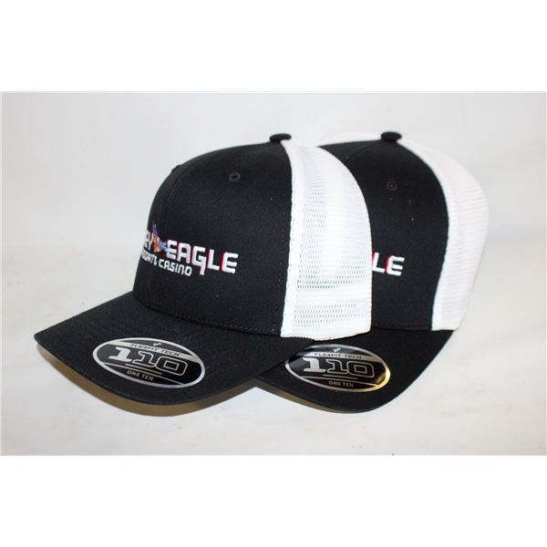 NEW 2 TRUCKER CAPS SNAP BACK GREY EAGLE