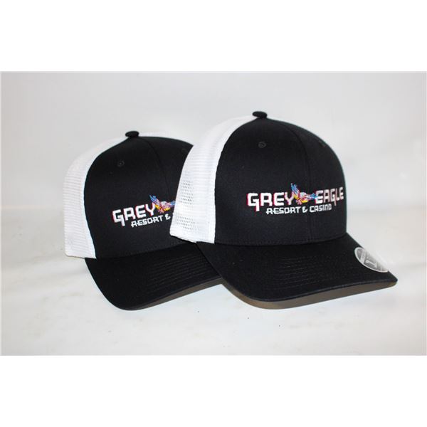 NEW 2 TRUCKER CAPS SNAP BACK GREY EAGLE