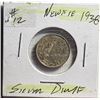 Image 1 : 6) NEWFOUNDLAND 1938 DIME, 90% SILVER