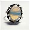 Image 1 : 17) NATURAL OVAL OPALINE SIZE 10 RING WITH