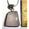 Image 1 : 12) NATURAL ROSE QUARTZ PENDANT ON 16"