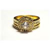 Image 1 : 18) GOLD TONE WITH CLEAR CZ 2PCE WEDDING