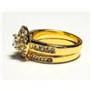 Image 2 : 18) GOLD TONE WITH CLEAR CZ 2PCE WEDDING