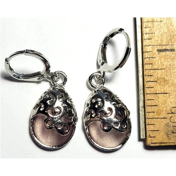 24) SILVER TONE FILAGREE DROP EARRINGS