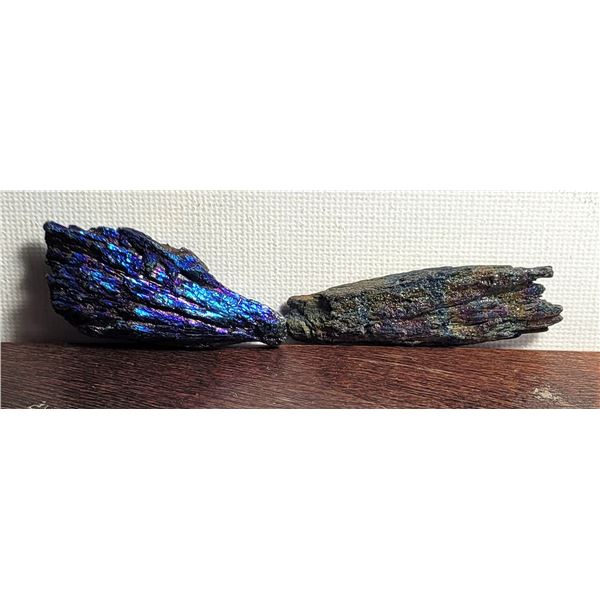 3) LOT OF 2 BLUE/PURPLE AURA FLAME FEATHER