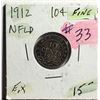 Image 1 : 5) NEWFOUNDLAND 1912 DIME, 90% SILVER