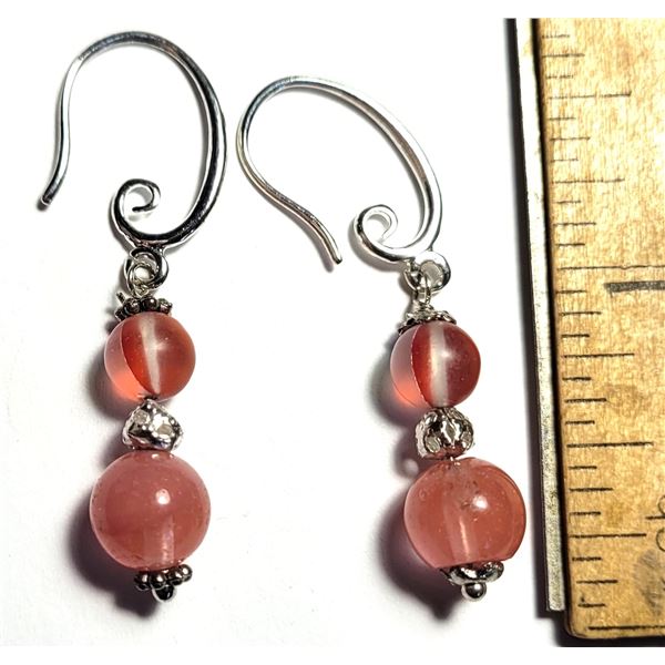 25) CORAL COLORED SILK ROAD JADE AND CAT'S