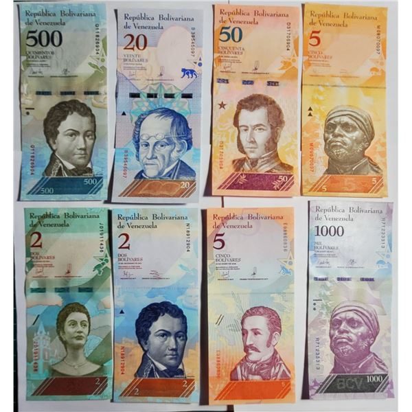 9) LOT OF 8 BANKNOTES FROM VENEZULA