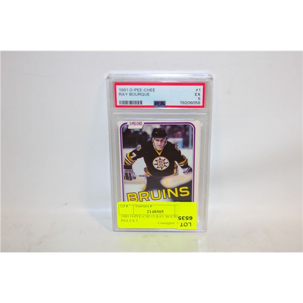 1981 O-PEE-CHI #1 RAY BOURQUE PSA EX 5