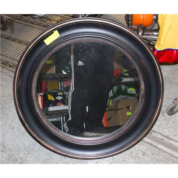 25" WALL MIRROR WITH WIDE WOOD FRAME