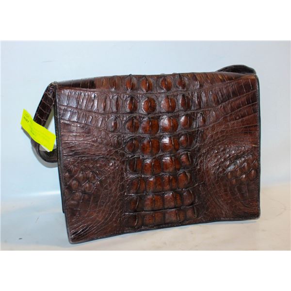 VINTAGE ALLIGATOR LEATHER HAND BAG PURSE