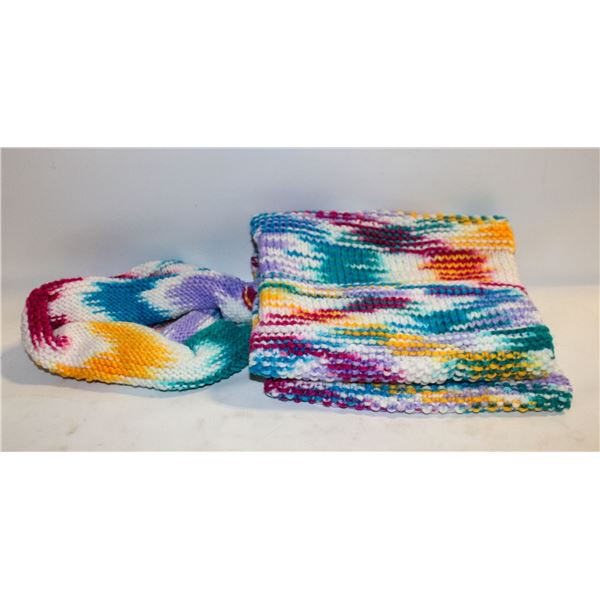 KNITTED MATCHING SCARF & HAT