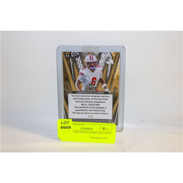 5/5 AUTOGRAPHED RAMEL KEYTON