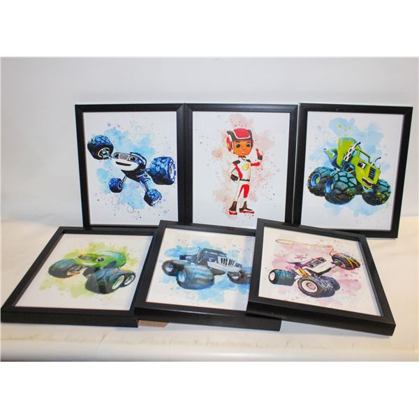 7 KIDS PICTURES WITH FRAMES 9"X11"