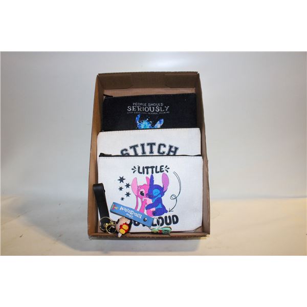 3 STITCH SMALL BAGS (NEW) & KEYCHAINS