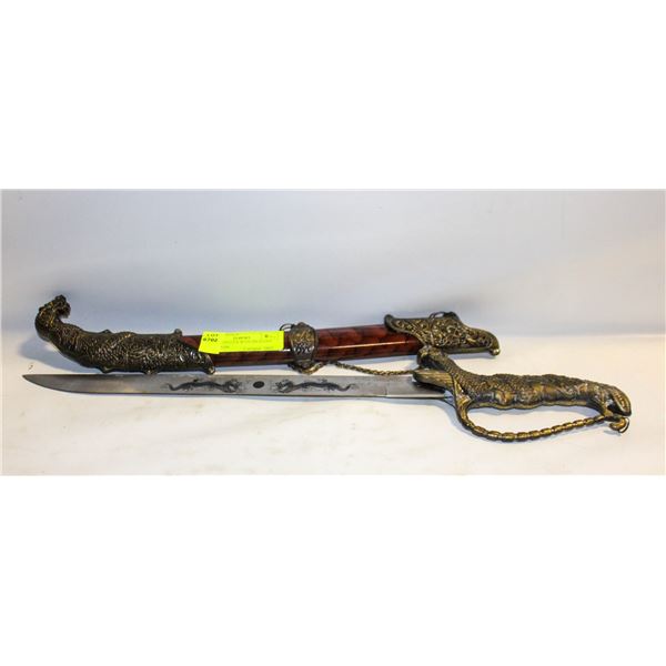 PIRATE DAGGER WITH DRAGONS ETCHED ON