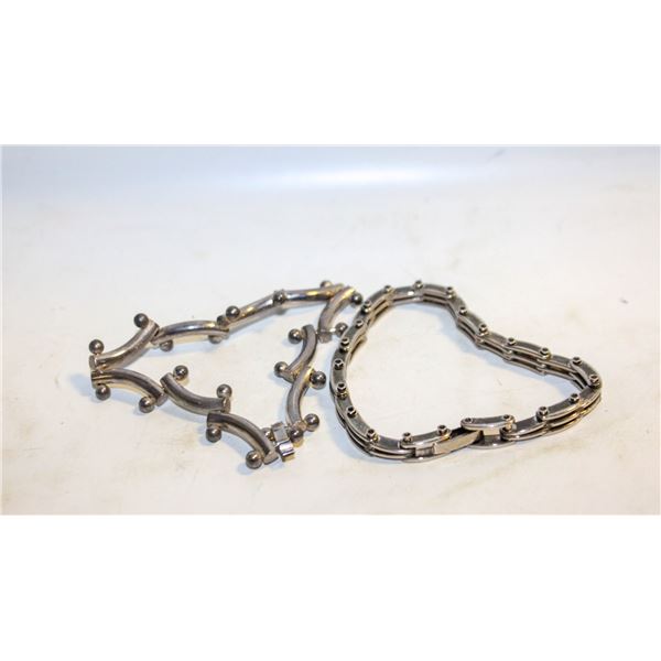 TWO 925 STAMPED BRACELETS 49G - MAGNETIC CLASPS