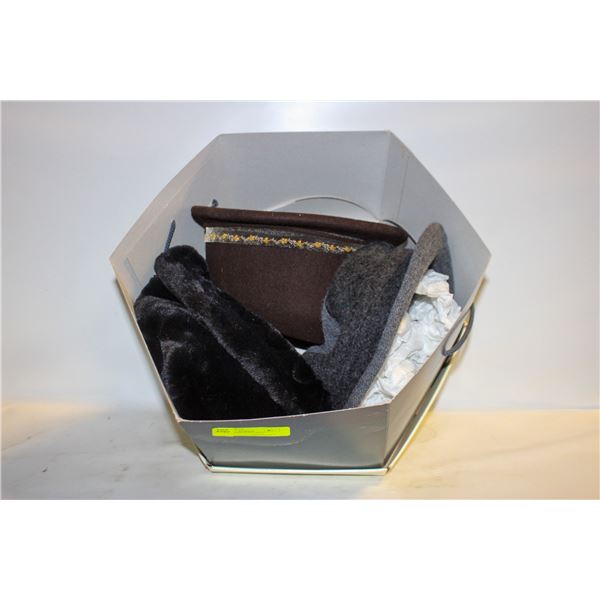 3 LADIES HATS IN HAT BOX