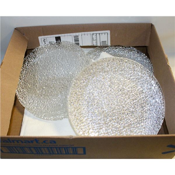 FLAT OF 12 GLASS 8.5 INCH PLATES