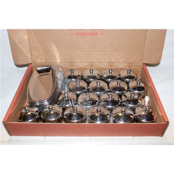 18 STAINLESS STEEL SUGAR BOWLS WITH