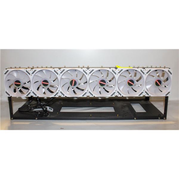 BITCOIN MINING 10 CARD RIG WITH RGB FANS