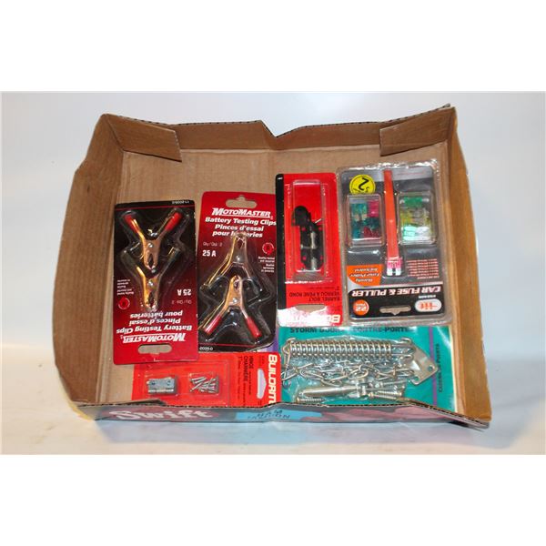 BATTERY TESTING CLAMPS, CAR FUSES & PULLER