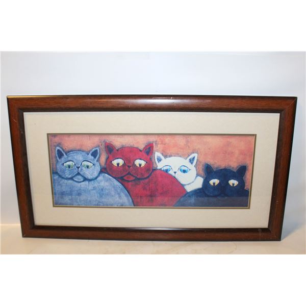 CAT PICTURE, DOUBLE MATTED, 25X14