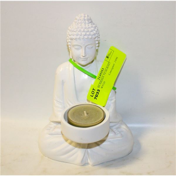 SEATED BUDDHA TEALIGHT HOLDER WITH