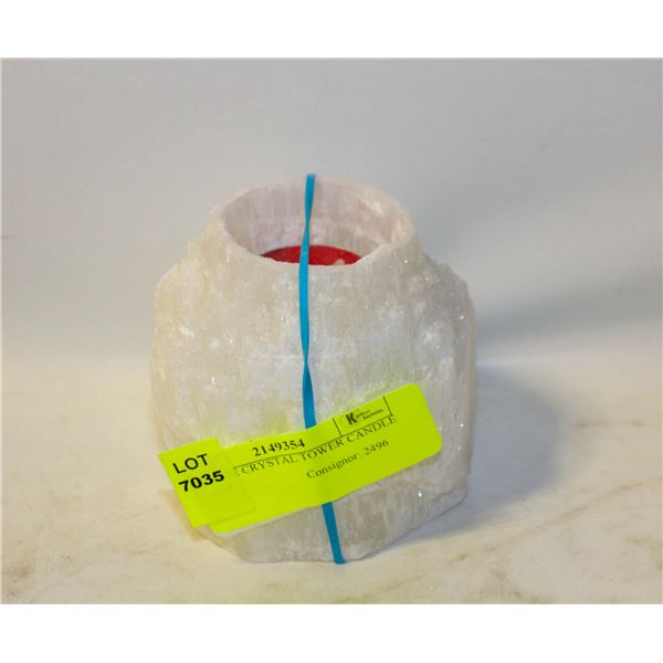 SELENITE CRYSTAL TOWER CANDLE HOLDER