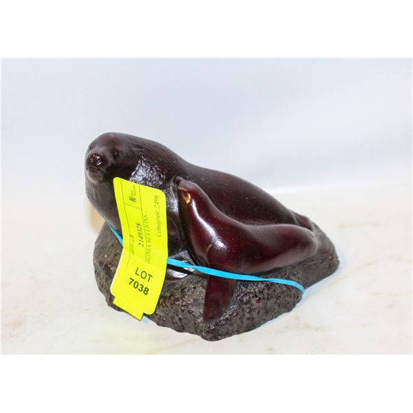 CARVED BOMA SEA LIONS
