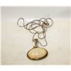 Image 1 : 925 SILVER NECKLACE WITH OPALESCENT LARGE PENDANT