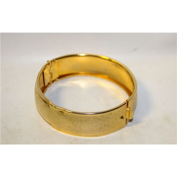 ESTATE GERMAN GOLD TONE BRACELET WITH CLIP